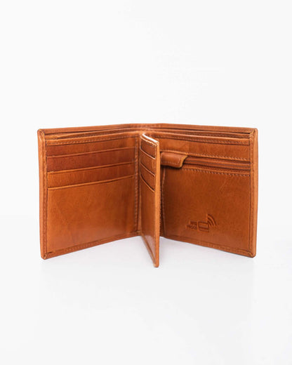Leather Wallet NK254 (RFID-blocking) - Brown