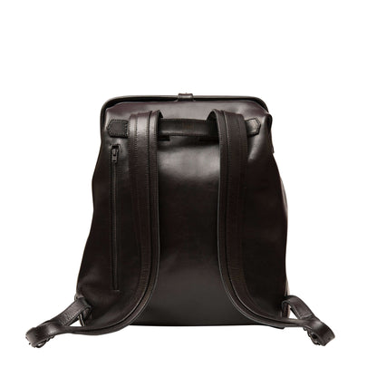 Black Leather Backpack - Medium & Large Size